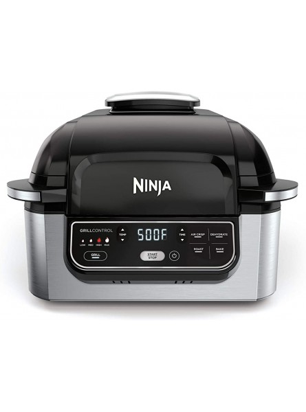 Ninja Foodi 5-in-1 Indoor Grill with Air Fry Roast Bake & Dehydrate AG302 Black and Silver - FPIFA82N