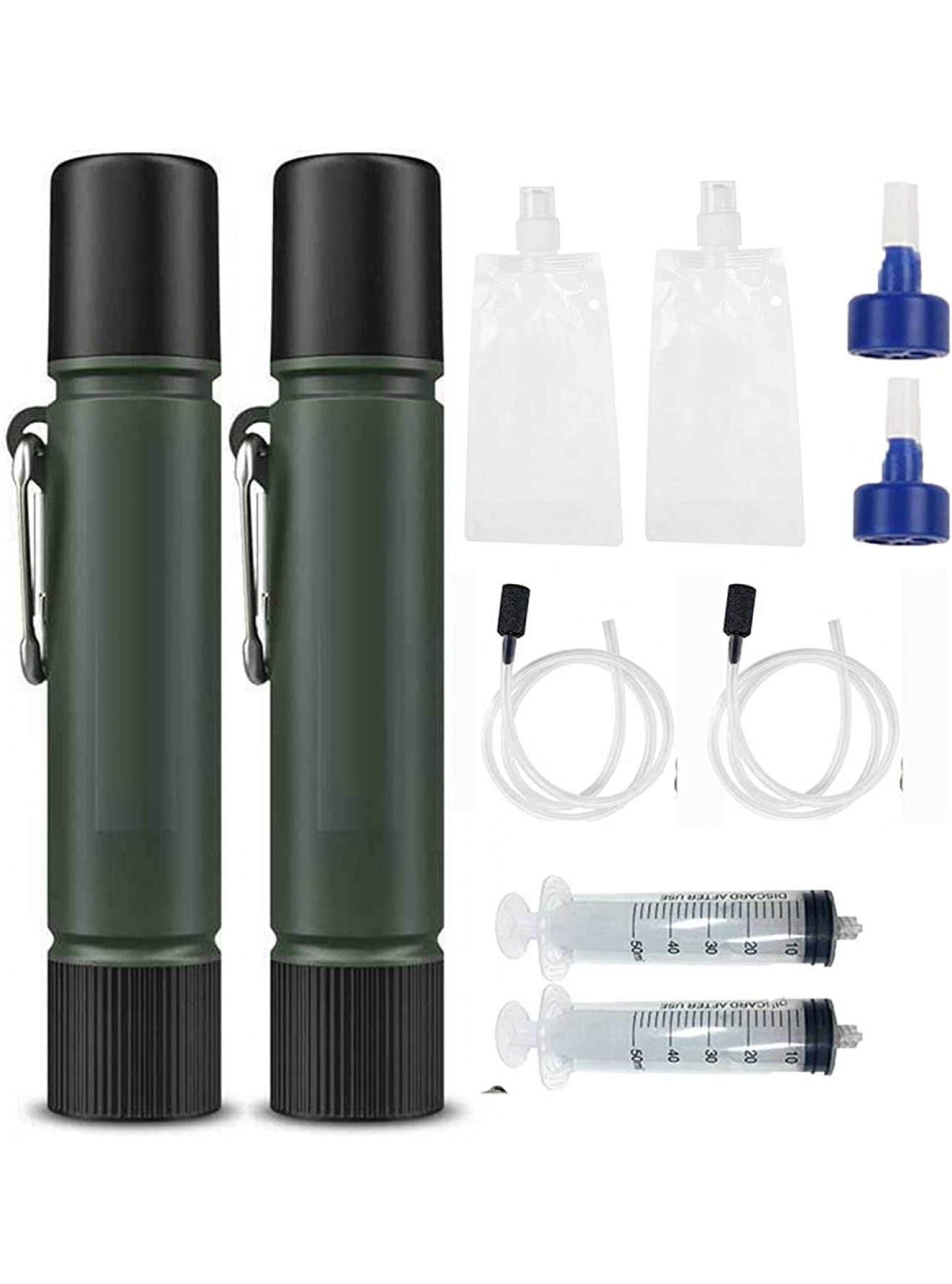 2pack Personal Water Filter Straw 4-stage 0.1-micron Matte Texture Outdoor Water Purifier Membrane Solutions With Removable Filter Element For Hiking Camping Travel And Emergency - ZKQDOVHG