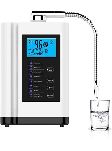 Alkaline Water Ionizer,Water Purifier Machine PH 3.5-10.5 Alkaline Acid Water Machine,Up to -500mV ORP 6000 Liters Per Filter,7 Water Settings,Auto-Cleaning,Intelligent Voice - BYDY8K72