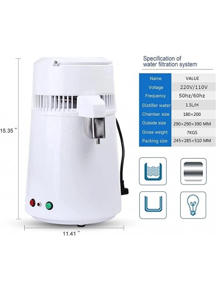 JIXIN 1 Gallon Countertop Water Distiller Machine 750W Clean Water Purifier Easy To Make Clean Water for Home Office - TZLCXPIF